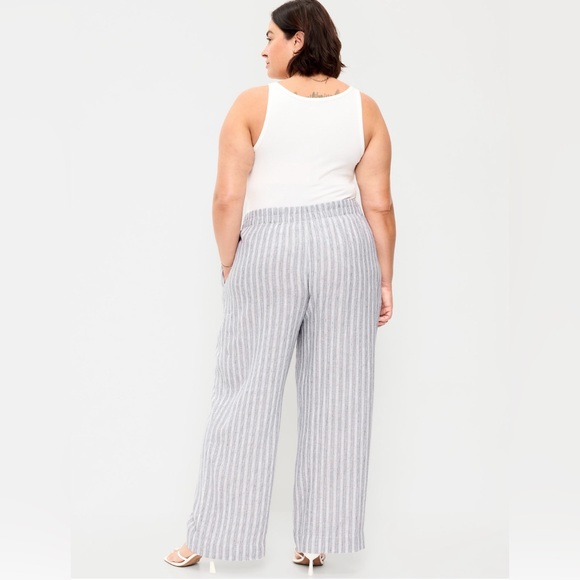 🆕 Old Navy Women's High-Waisted Linen-Blend Wide-Leg Pants - Picture 8 of 16